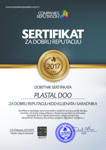 SERTIFIKAT PLASTAL doo